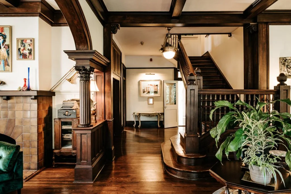 Heritage house parlor and vestibule.