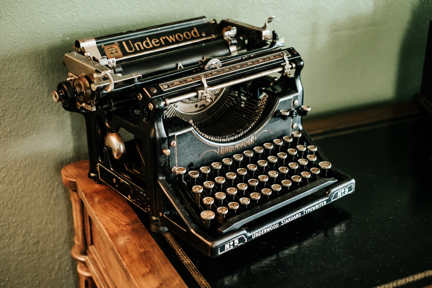 Antique Underwood typewriter in the Carriage Suite